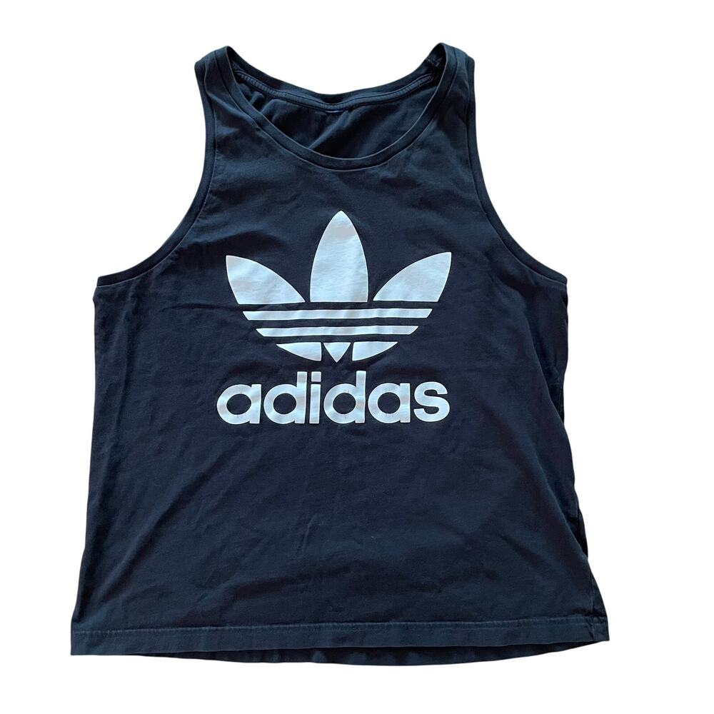 Mens Adidas Tank Top Tefoil Black Three Stripes Logo size S